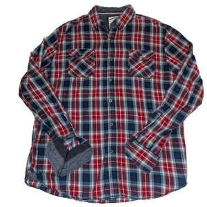 Thread & Cloth Mens XLarge Plaid Long Sleeve Button Down Shirt Casual‎ Cotton